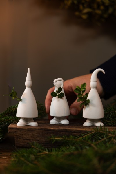 STOREFACTORY - Weihnachtsfiguren "Lucia" 3er-Set - Keramik - weiß