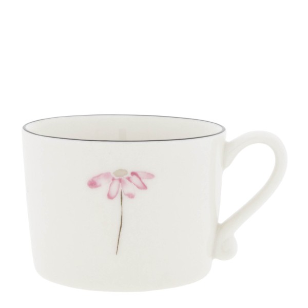 Bastion Collections - Tasse "Flower" weiß/schwarz/pink