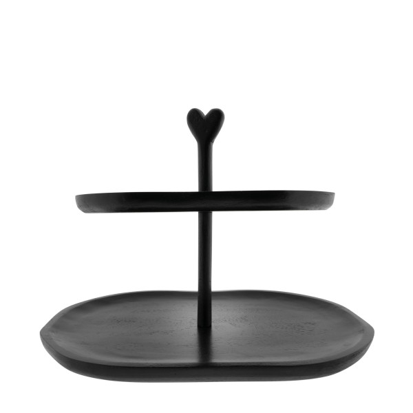 Bastion Collections - Etagere Holz "Heart" - schwarz